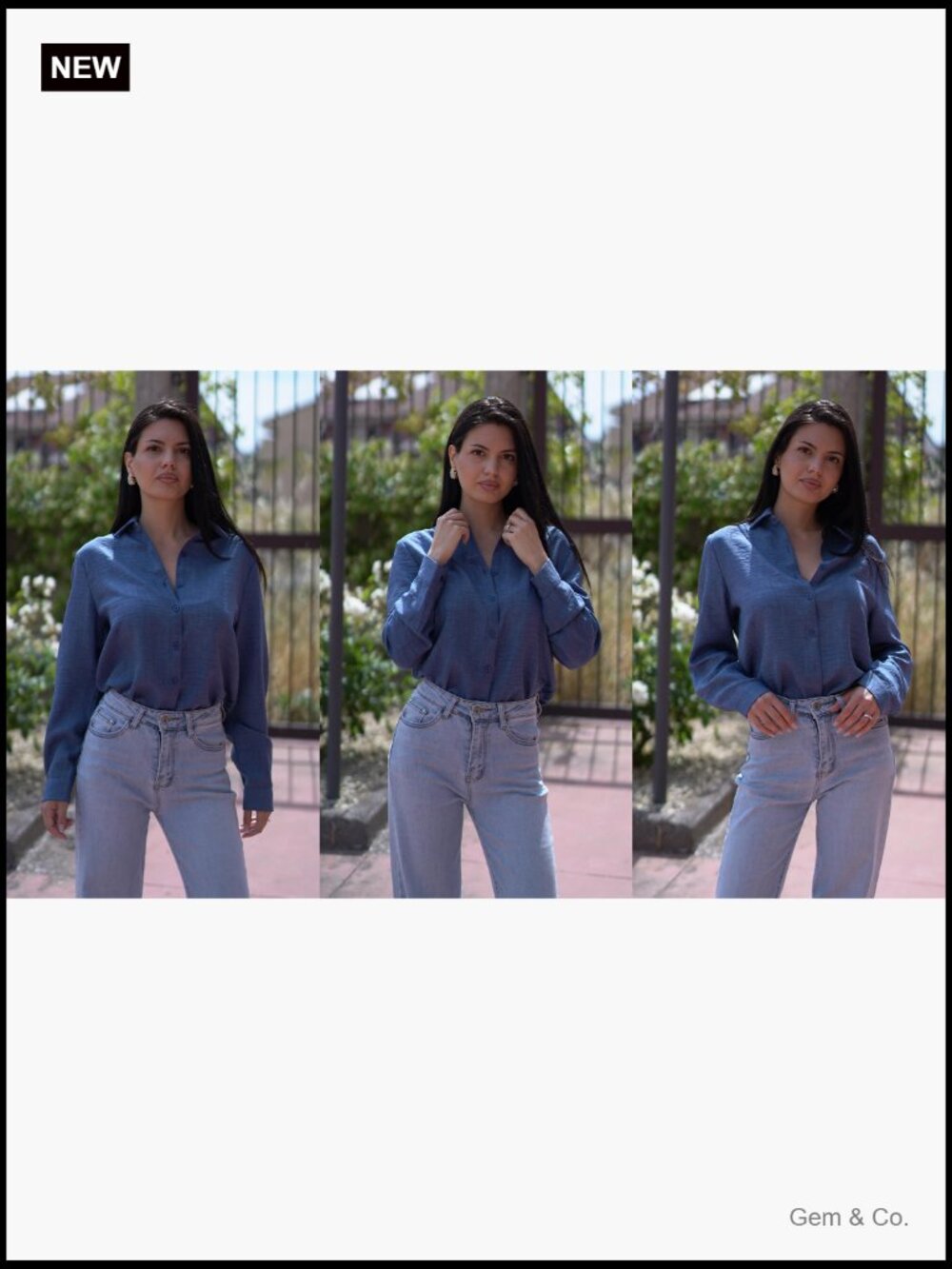Long Sleeve Button Down Shirt for Women Dressy Casual Blouse Office Work Top - Picture 6 of 7